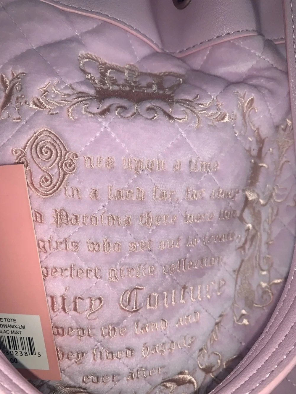 🆕- Juicy Couture Quilted Juicy Tale Tote with Bow and Charm - Picture 7 of 10